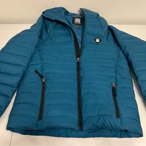 Duluth Trading Co Alaskan Hard Gear Teal Puffer Jacket Small